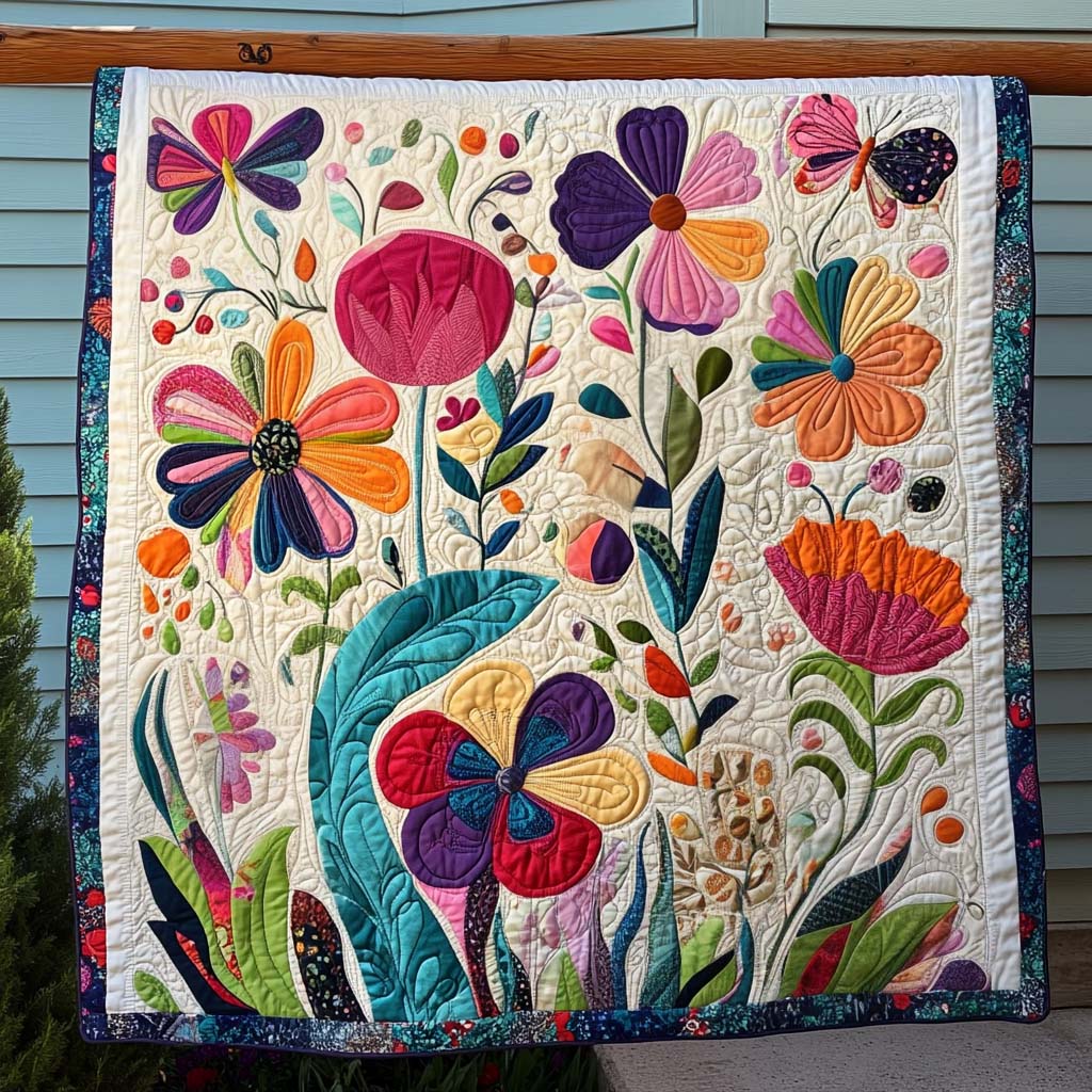 Butterfly Meadow Quilted Blanket NCU0NT783