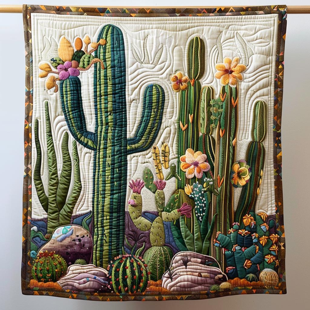 Cacti Vibes Quilted Blanket NCU0NT162