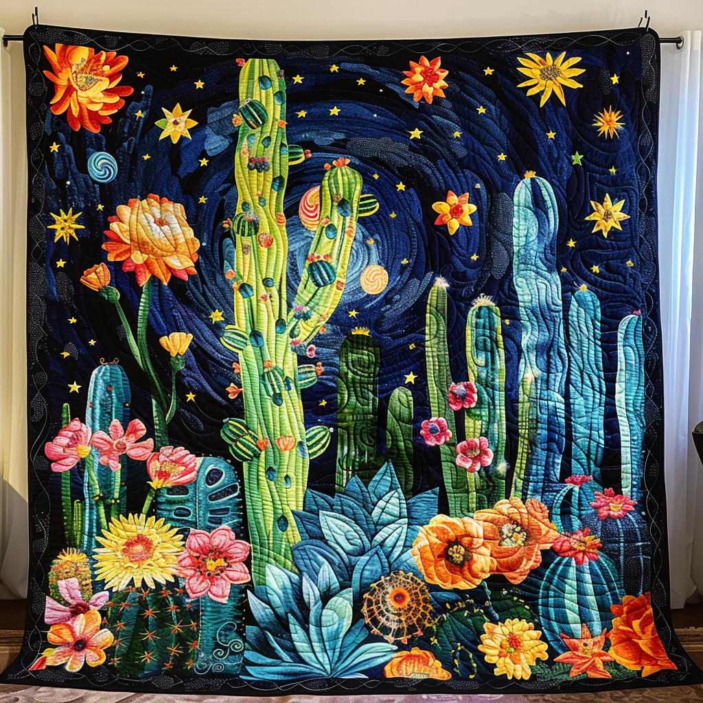 Cactus Dreamscape Quilted Blanket NCU0DV275