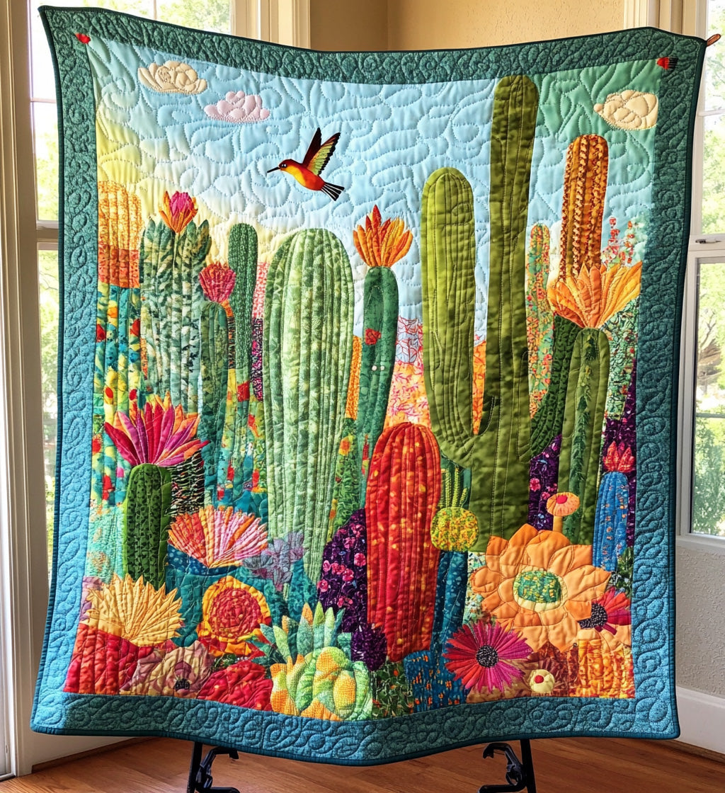 Cactus Harmony Quilted Blanket NCU0PT393