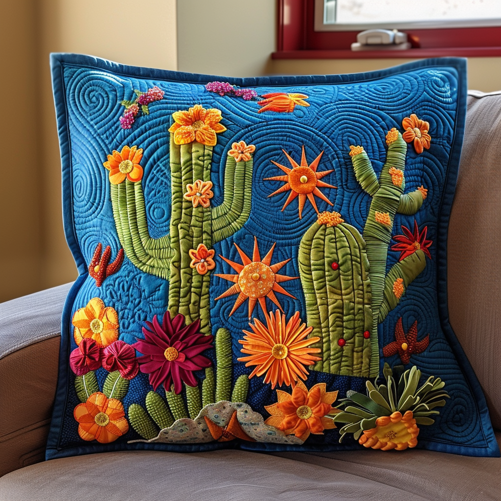 Cactus Sea Quilted Pillow Case NCU0DV291