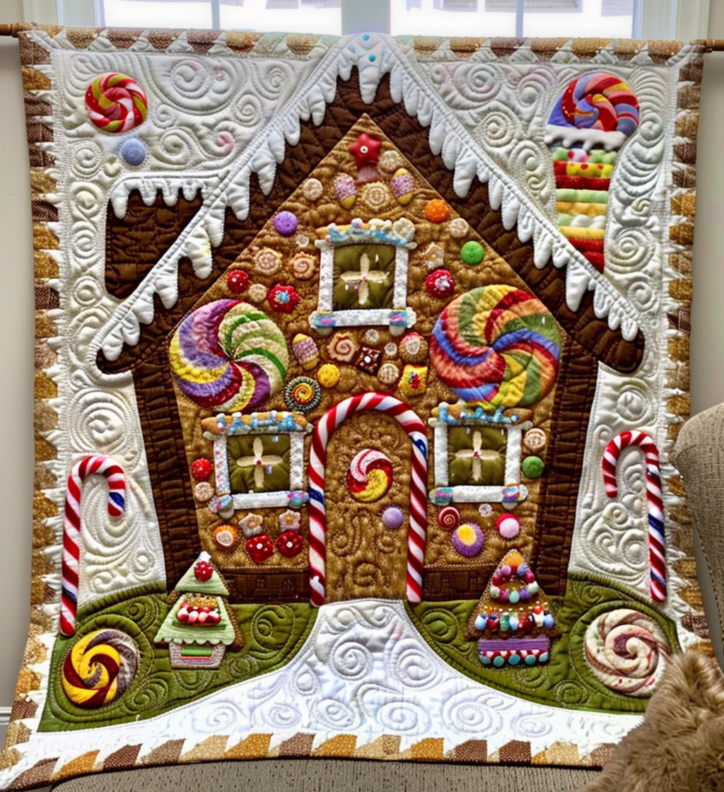 Candy Cane Lane Quilted Blanket NCU0PT330