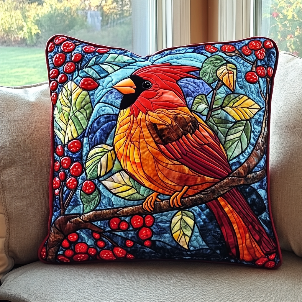 Cardinal Bliss Quilted Pillow NCU0VH061