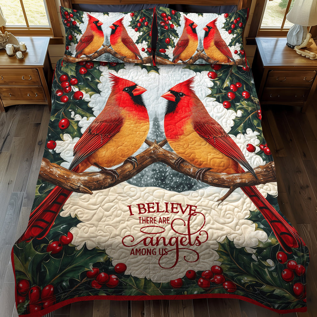 Cardinal Companions 3-Piece Quilted Bedding Set NCU0TL1490