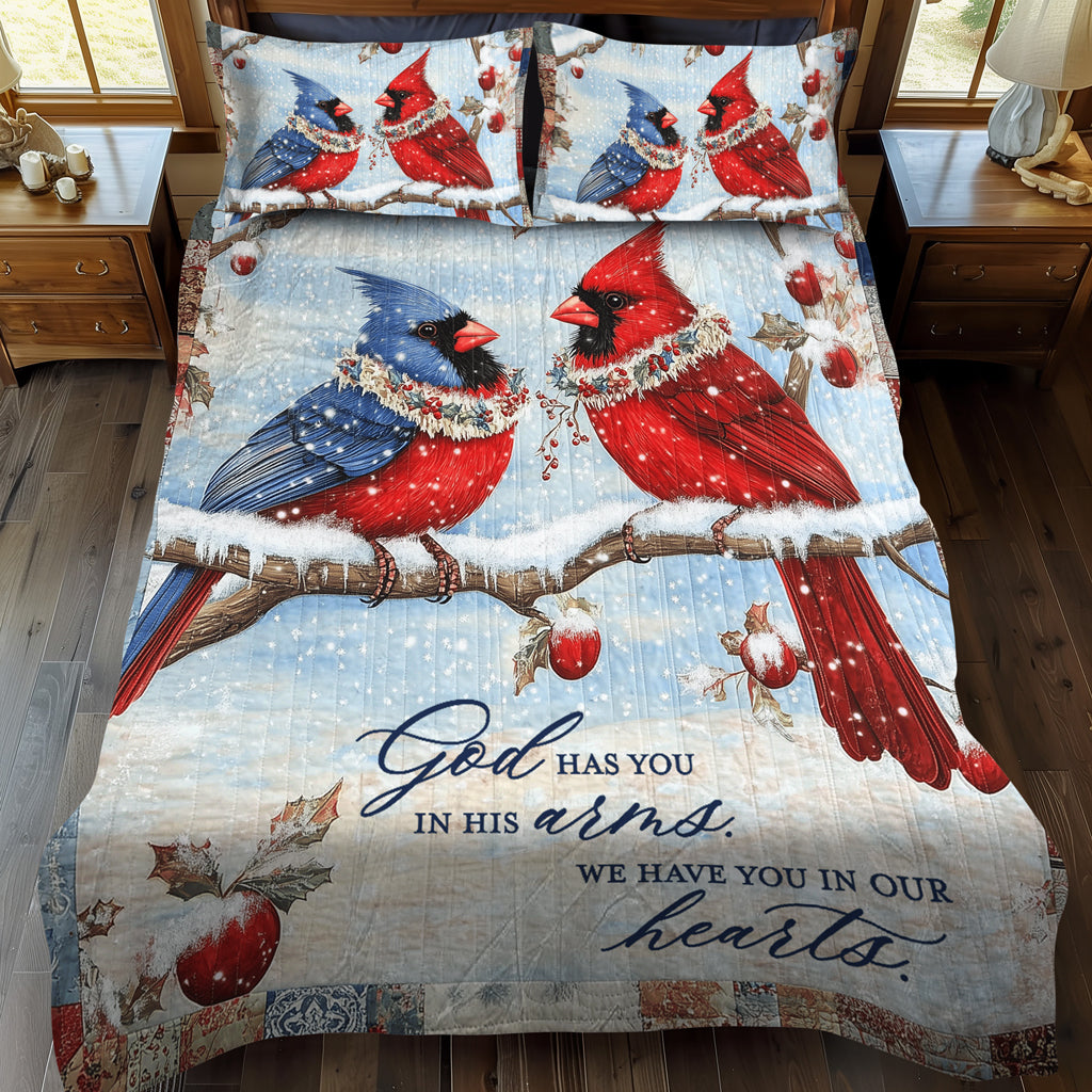 Cardinal Cuddle 3-Piece Quilted Bedding Set NCU0TL1494