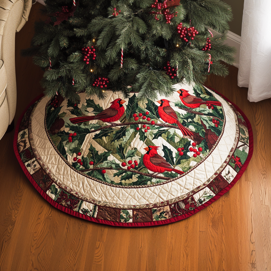 Cardinal Haven Quilted Tree Skirt NCU0VH023