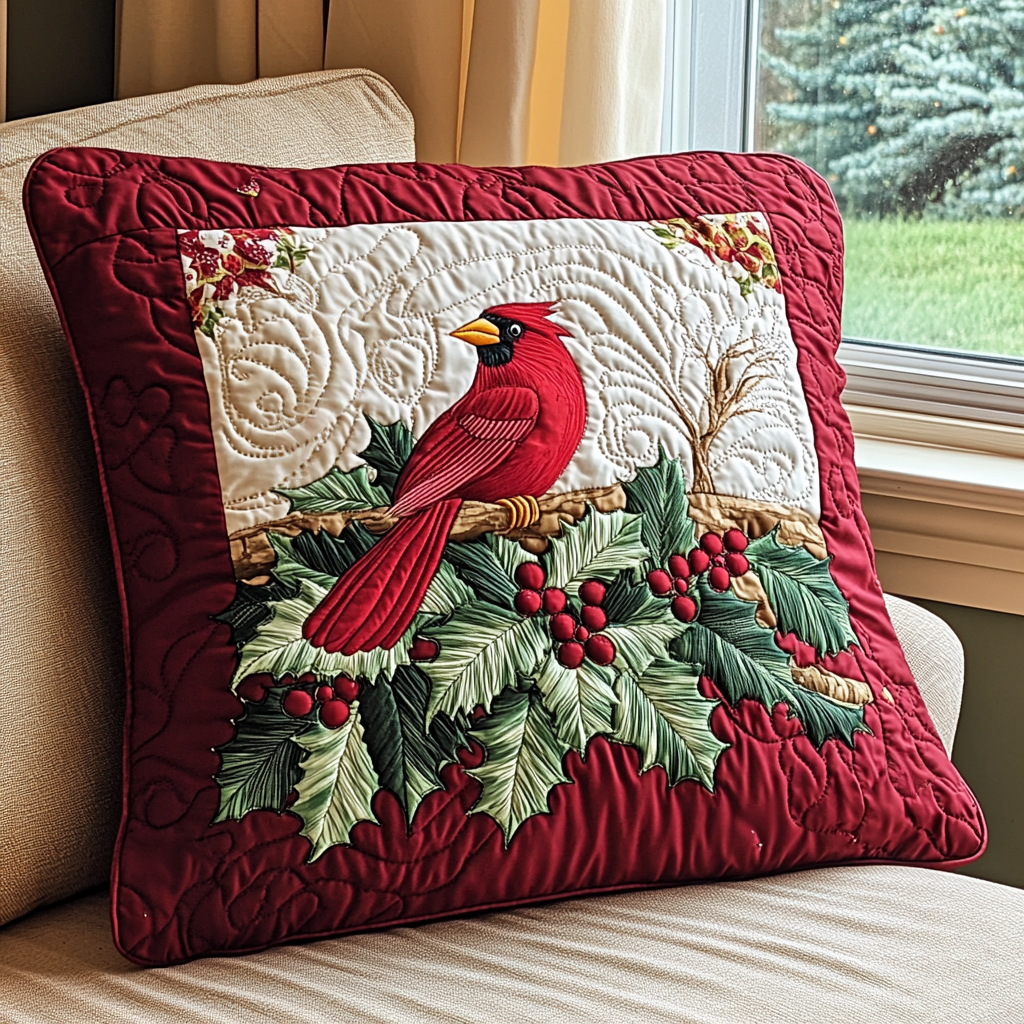 Cardinal Joy Quilted Pillow NCU0VH071