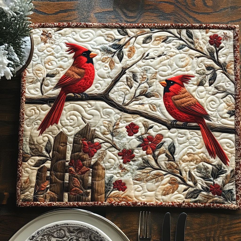 Cardinal Melody Quilted Placemat NCU0DV1547