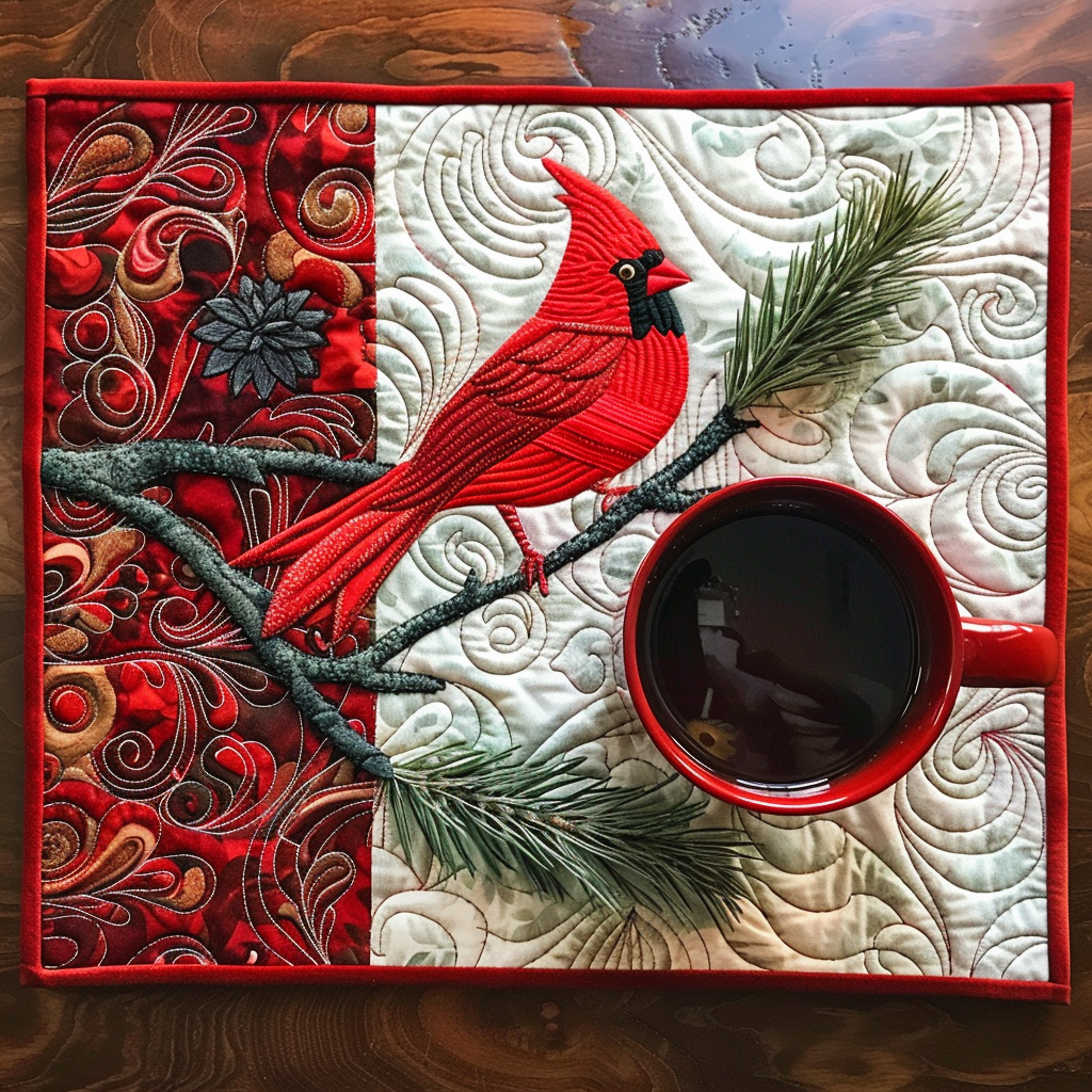 Cardinal Whisper Quilted Placemat NCU0DV1542