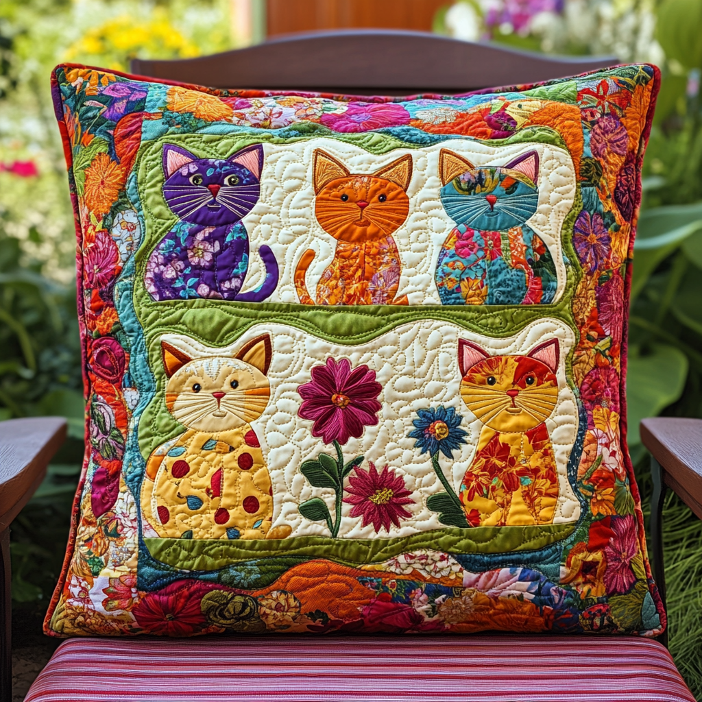 Cat Parade Quilted Pillow Case NCU0PD610