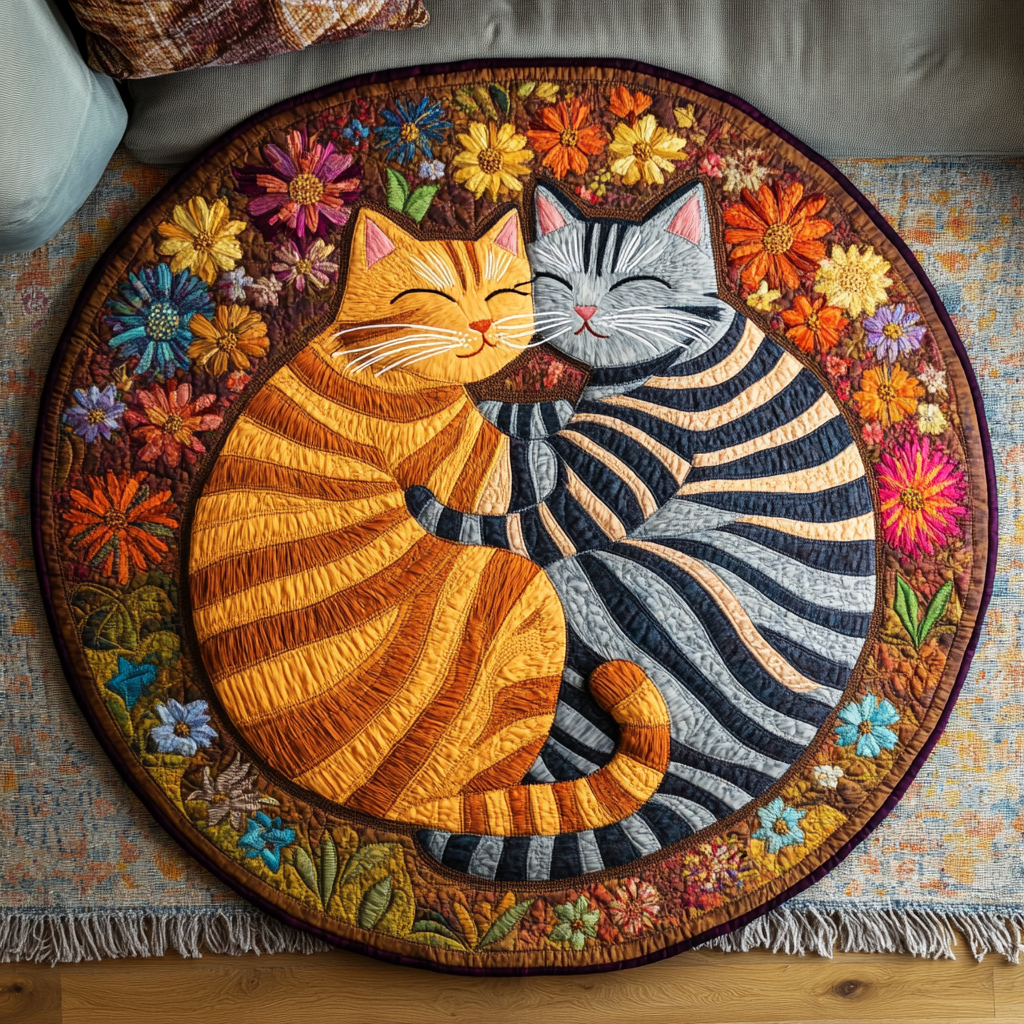 Catnap Delight Quilted Round Mat NCU0PD880