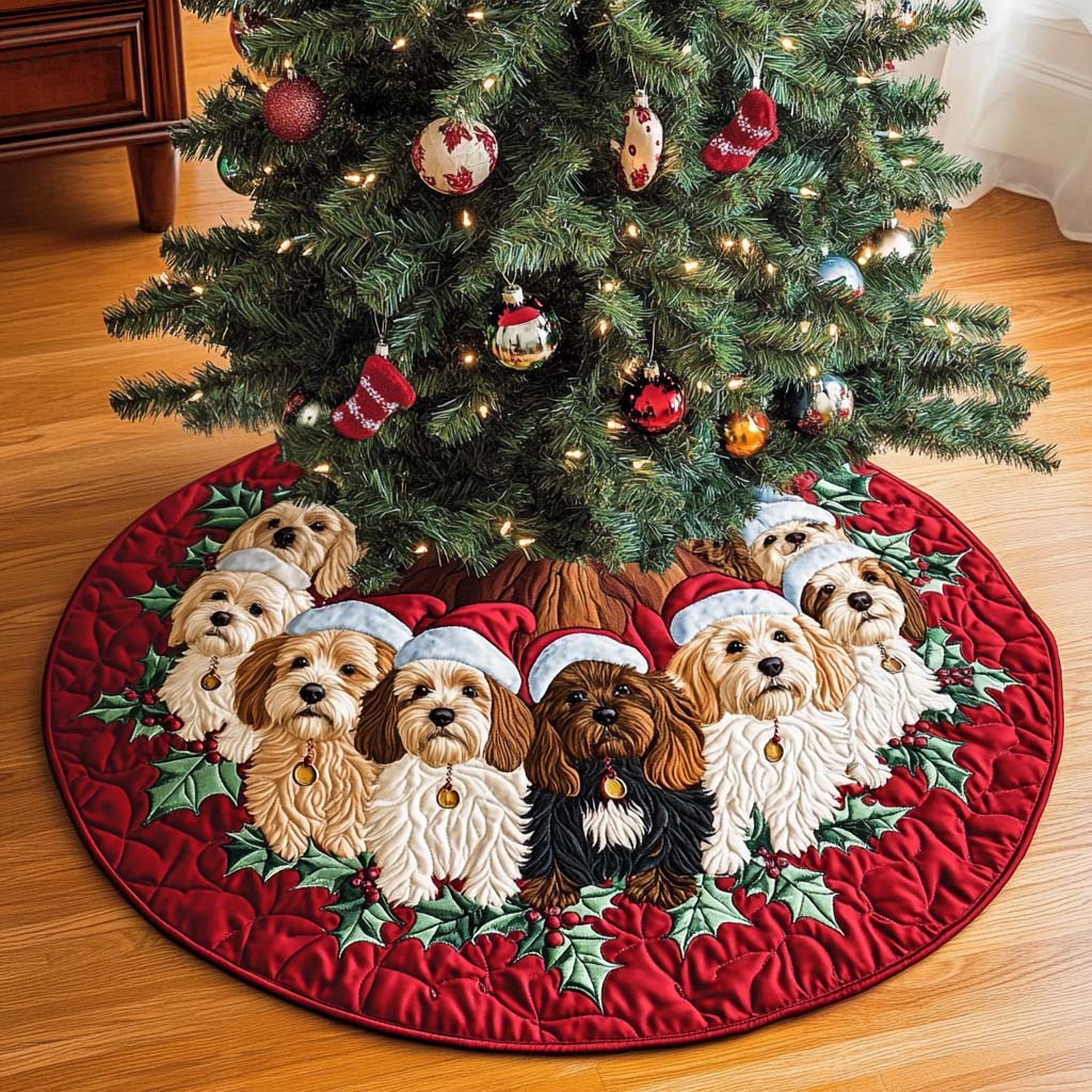 Cavapoo Charm Christmas Quilted Tree Skirt NCU0NT1706