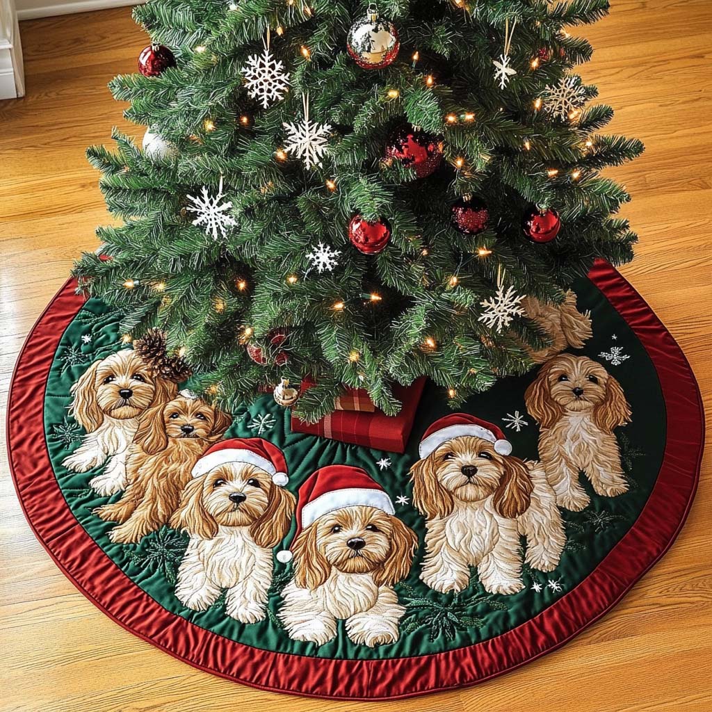 Cavapoo Magic Christmas Quilted Tree Skirt NCU0NT1710