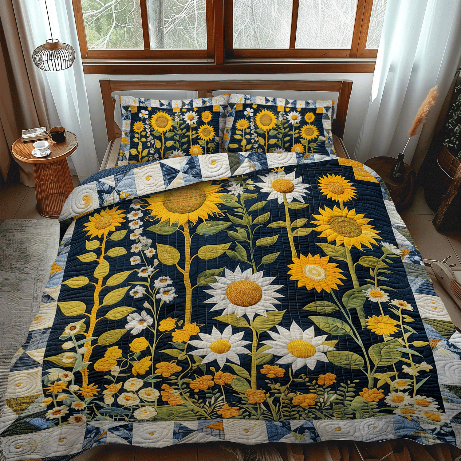 Celestial Garden 3-Piece Quilted Bedding Set NCU0TH1000