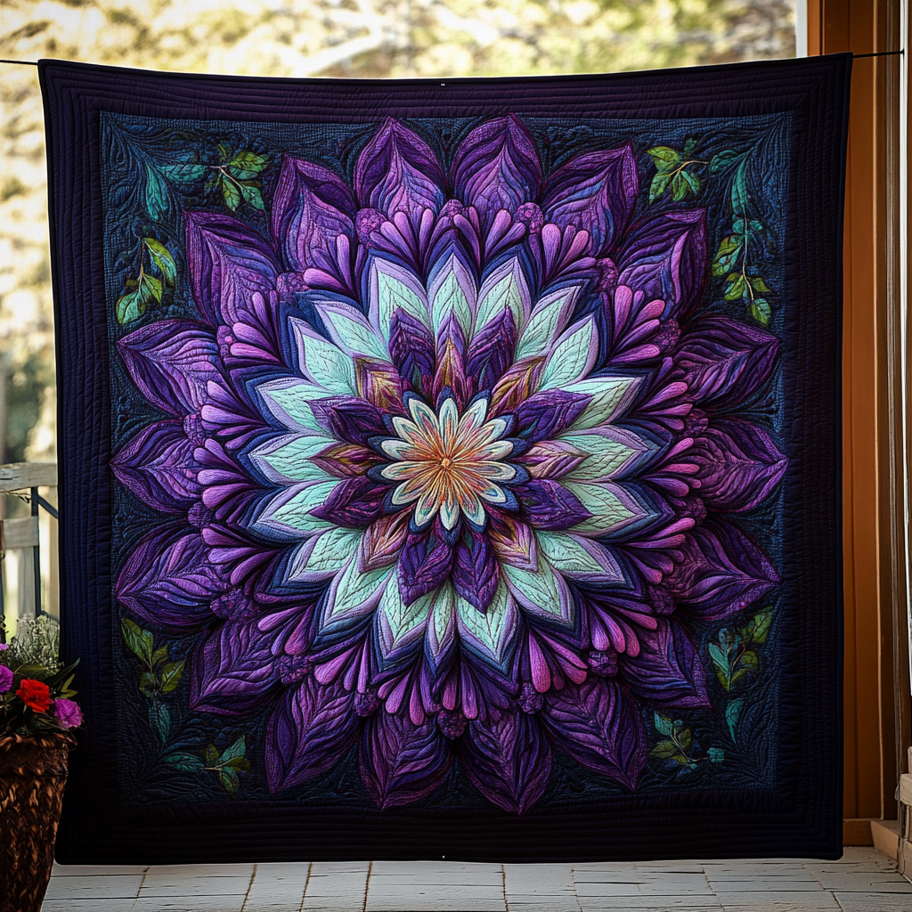 Celestial Bloom Quilted Blanket NCU0DK978