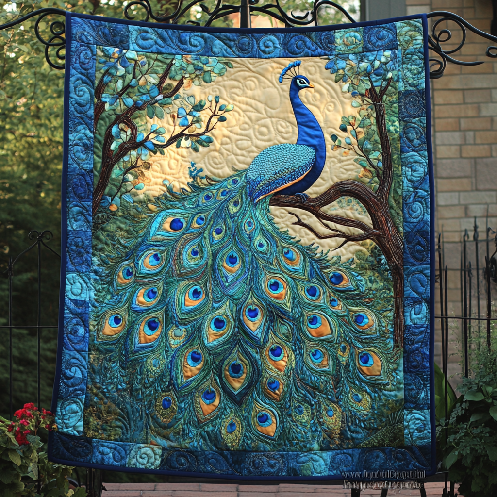 Celestial Plumage Quilted Blanket NCU0DK681