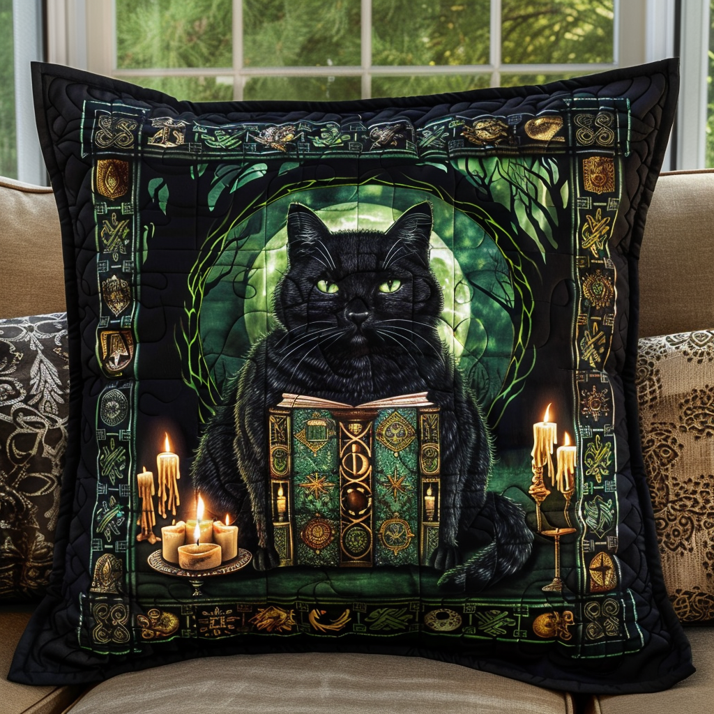 Celtic Black Cat Quilted Pillow Case NCU0TH267