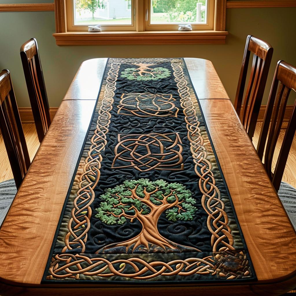 Celtic Spirit Tree Quilted Table Runner NCU0TH454