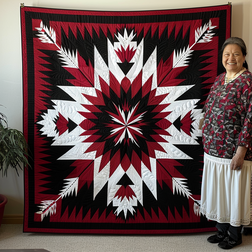 Ceremonial Feather Quilted Blanket NCU0TH700