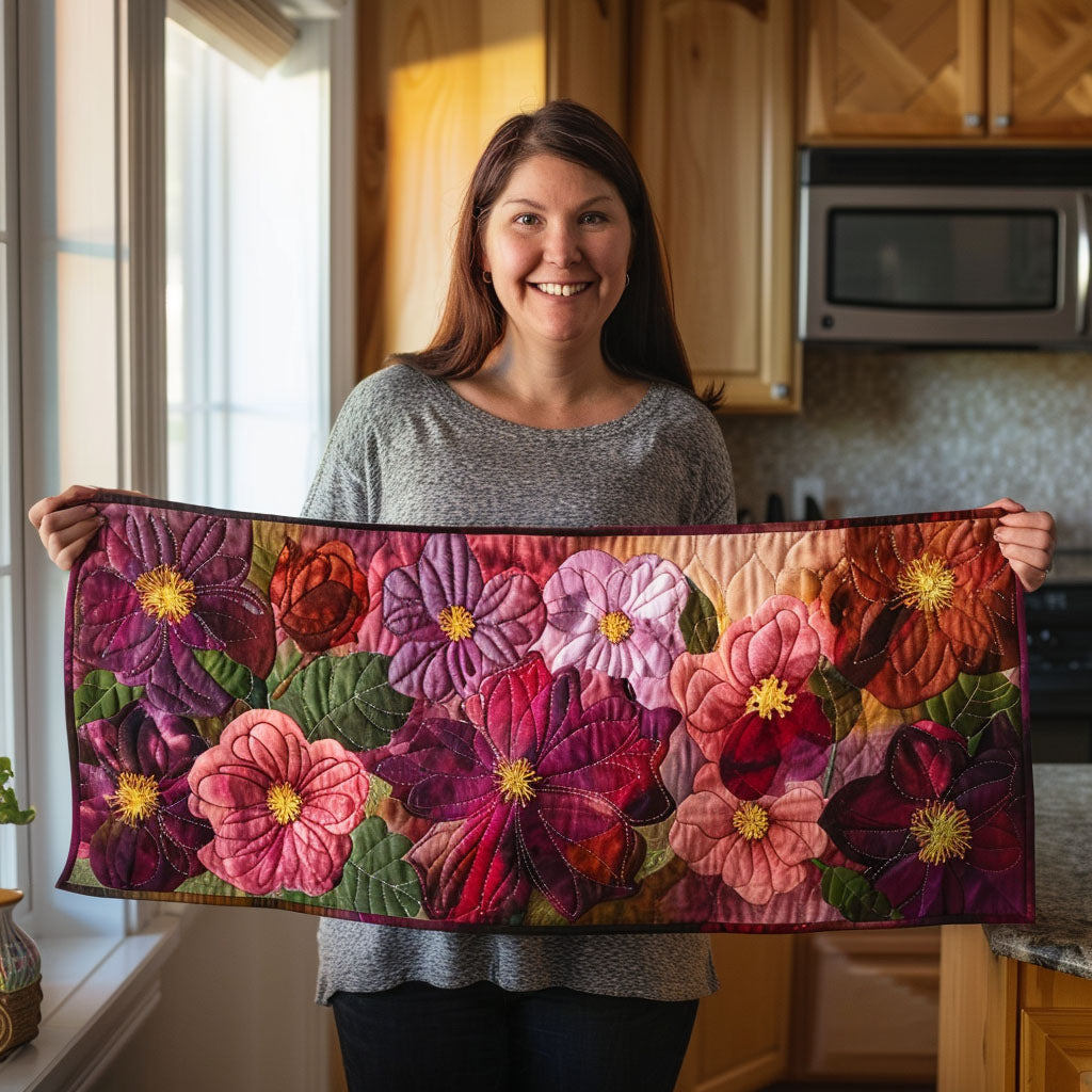 Charming Blossoms Quilted Table Runner NCU0TL358