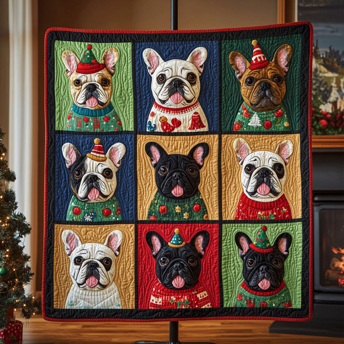 Charming French Bulldog Delight Quilted Blanket NCU0PT1539