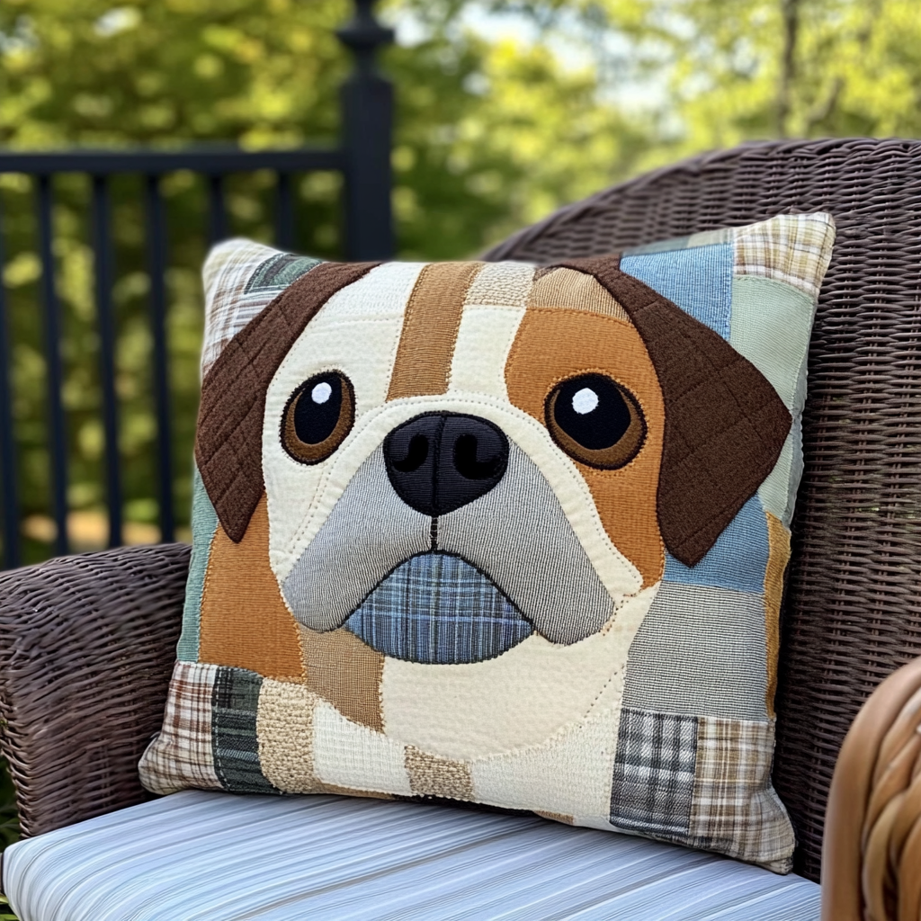 Charming Pug Quilted Pillow Case NCU0VL381