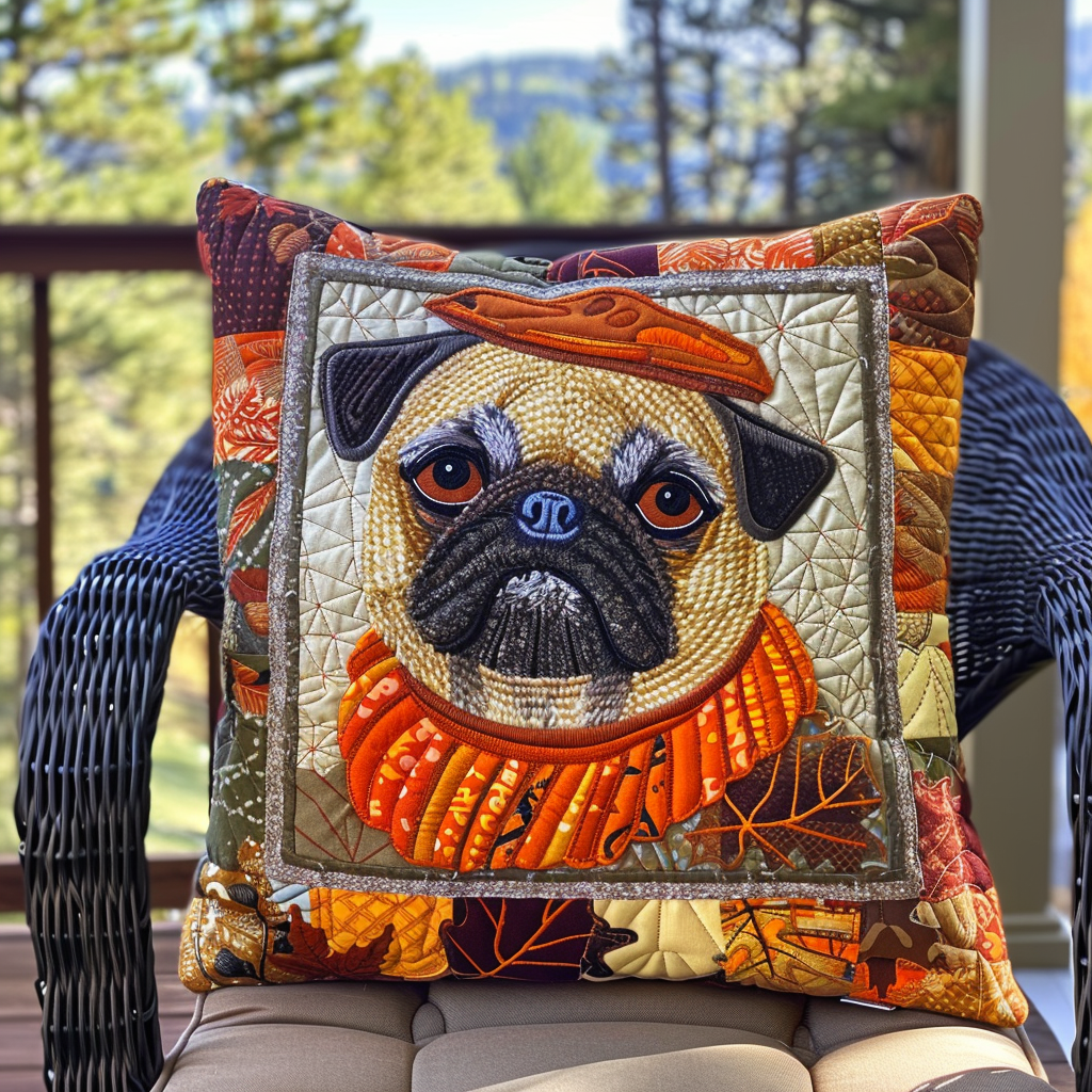 Charming Pugs Quilted Pillow Case NCU0VL284