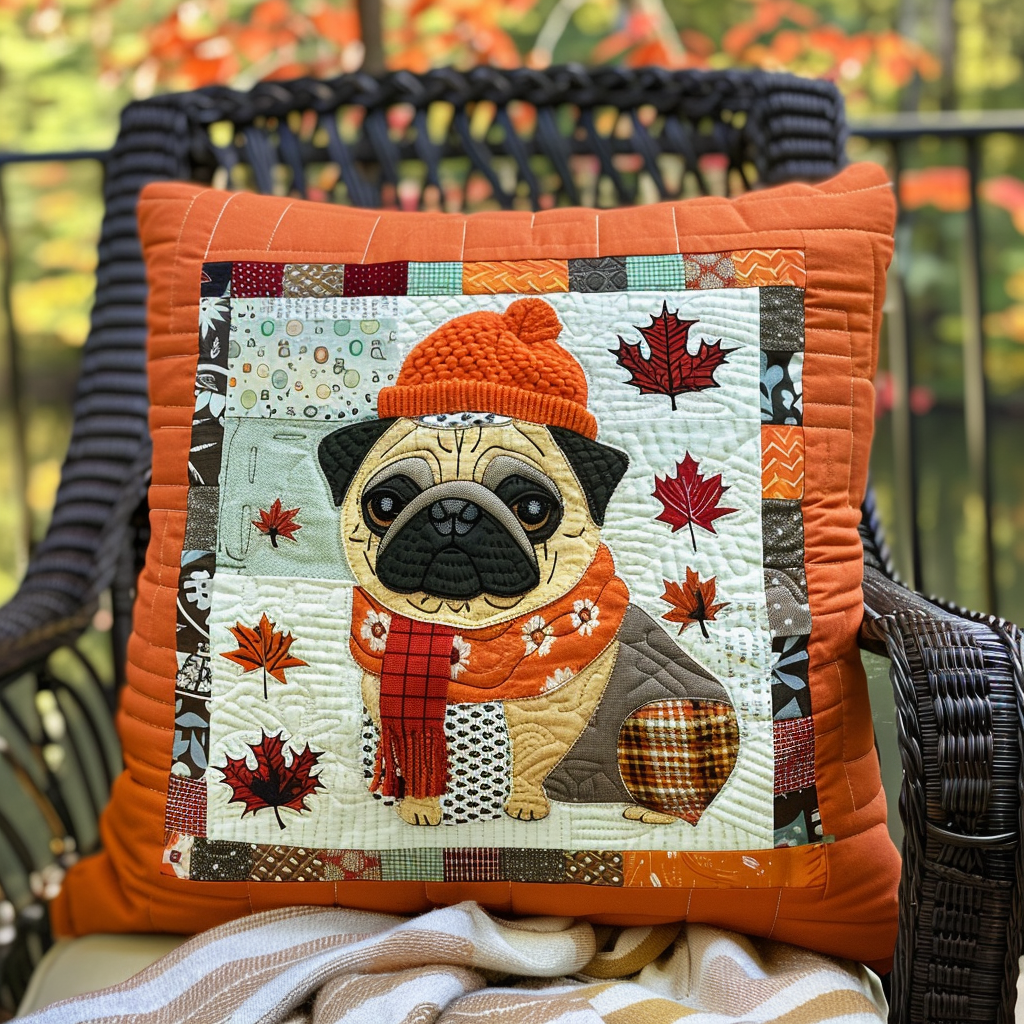 Charming Pugs Quilted Pillow Case NCU0VL289