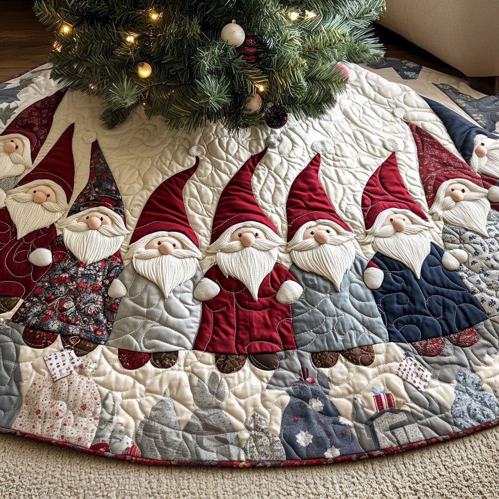 Cheerful Chums Quilted Christmas Tree Skirt NCU0PT1132