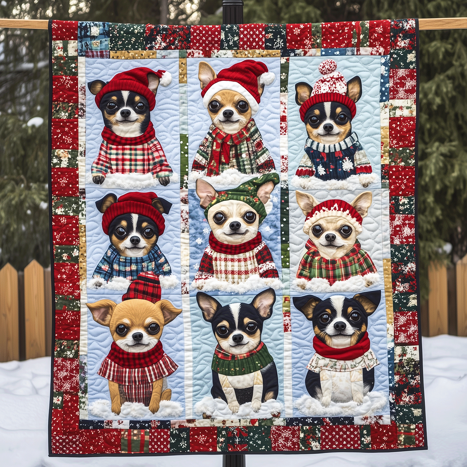 Chi-mas Joy Art Quilt Hanging NCU0TH1610