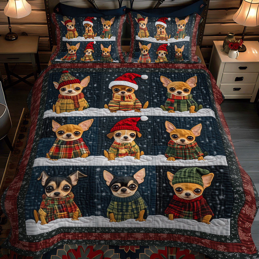 Chi Holiday Spirit 3-Piece Quilted Bedding Set NCU0TH2039