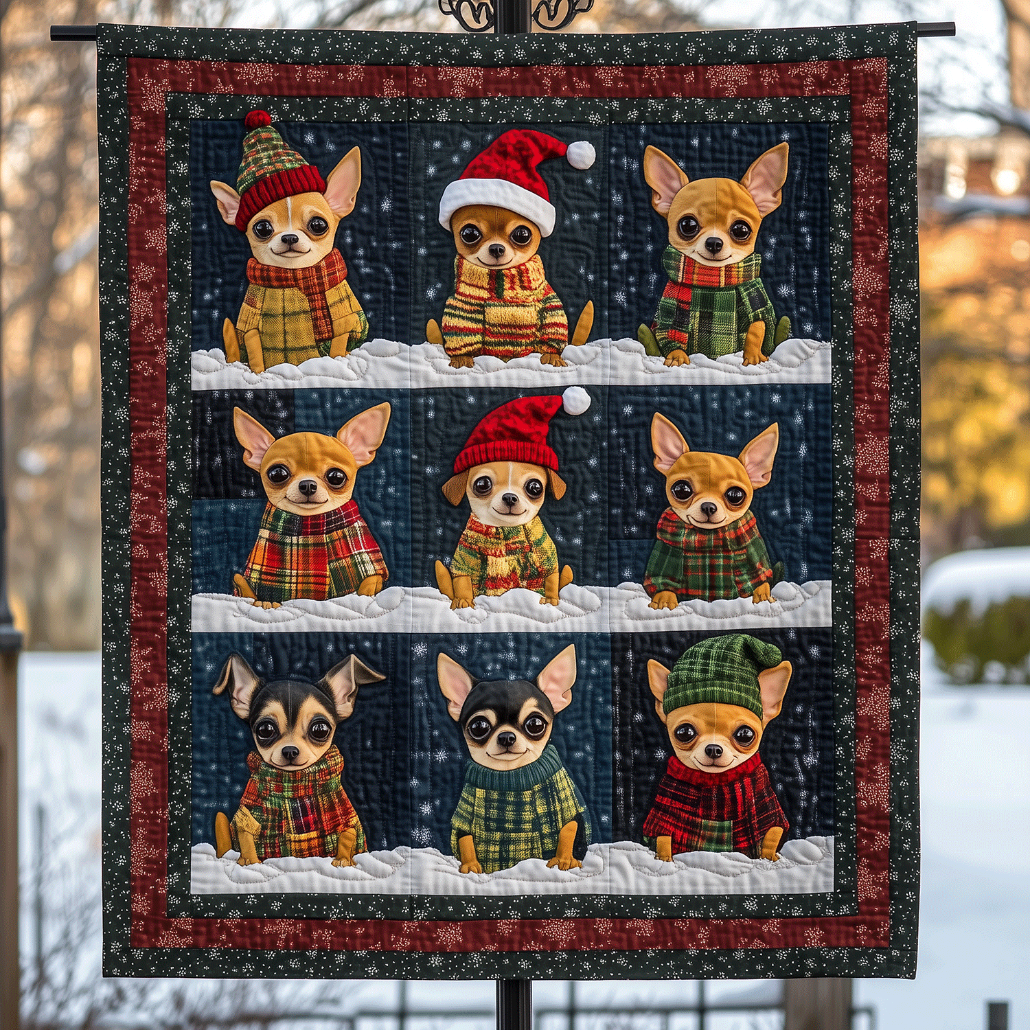 Chi Holiday Spirit Art Quilt Hanging NCU0TH1613