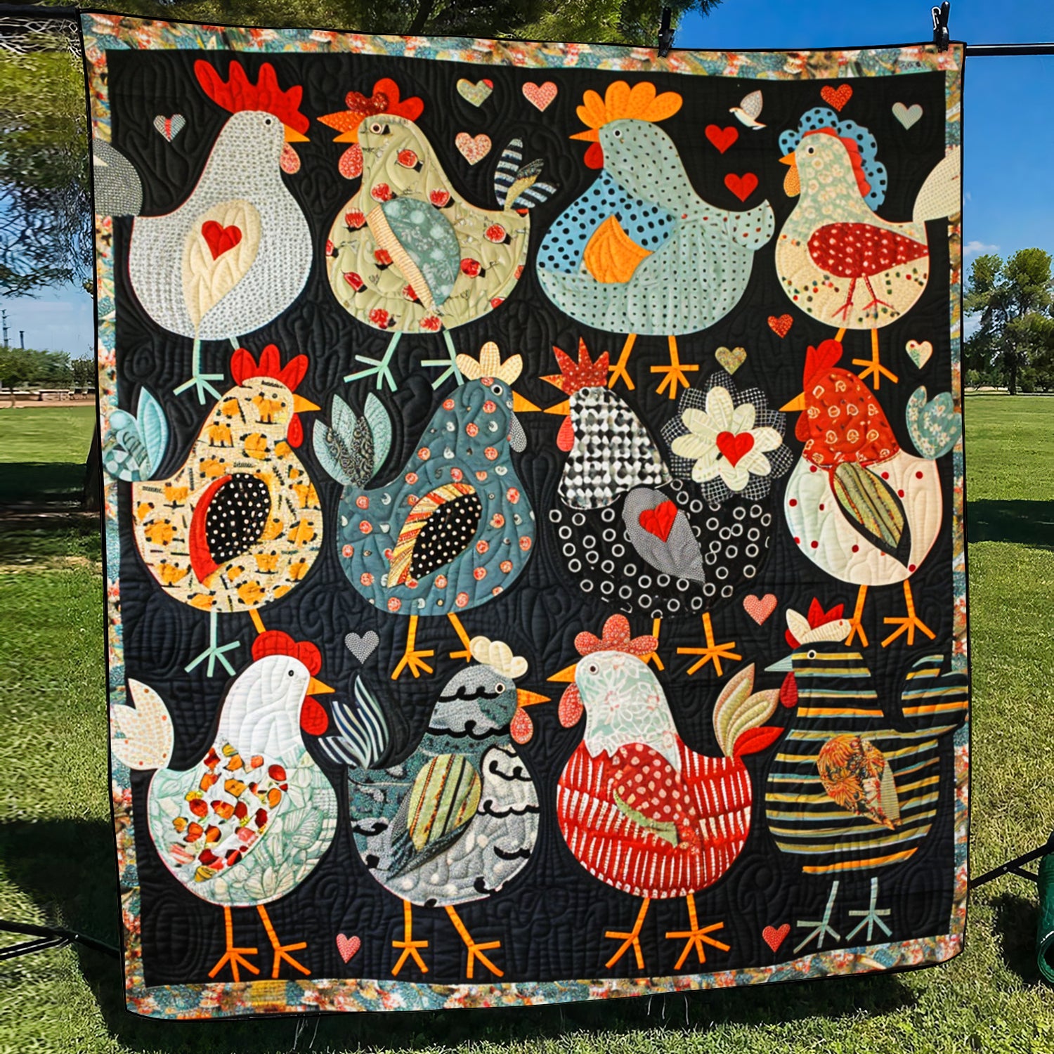 Chicken Paradise Quilted Blanket NCU0TH867