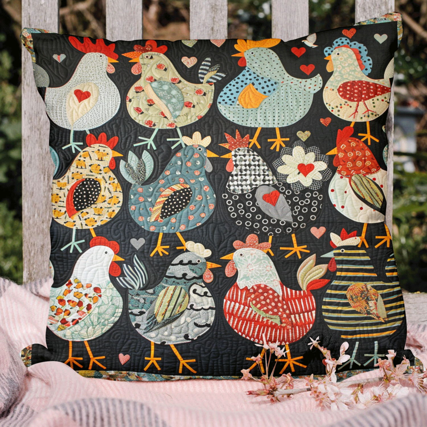 Chicken Paradise Quilted Pillow Case NCU0TH1198