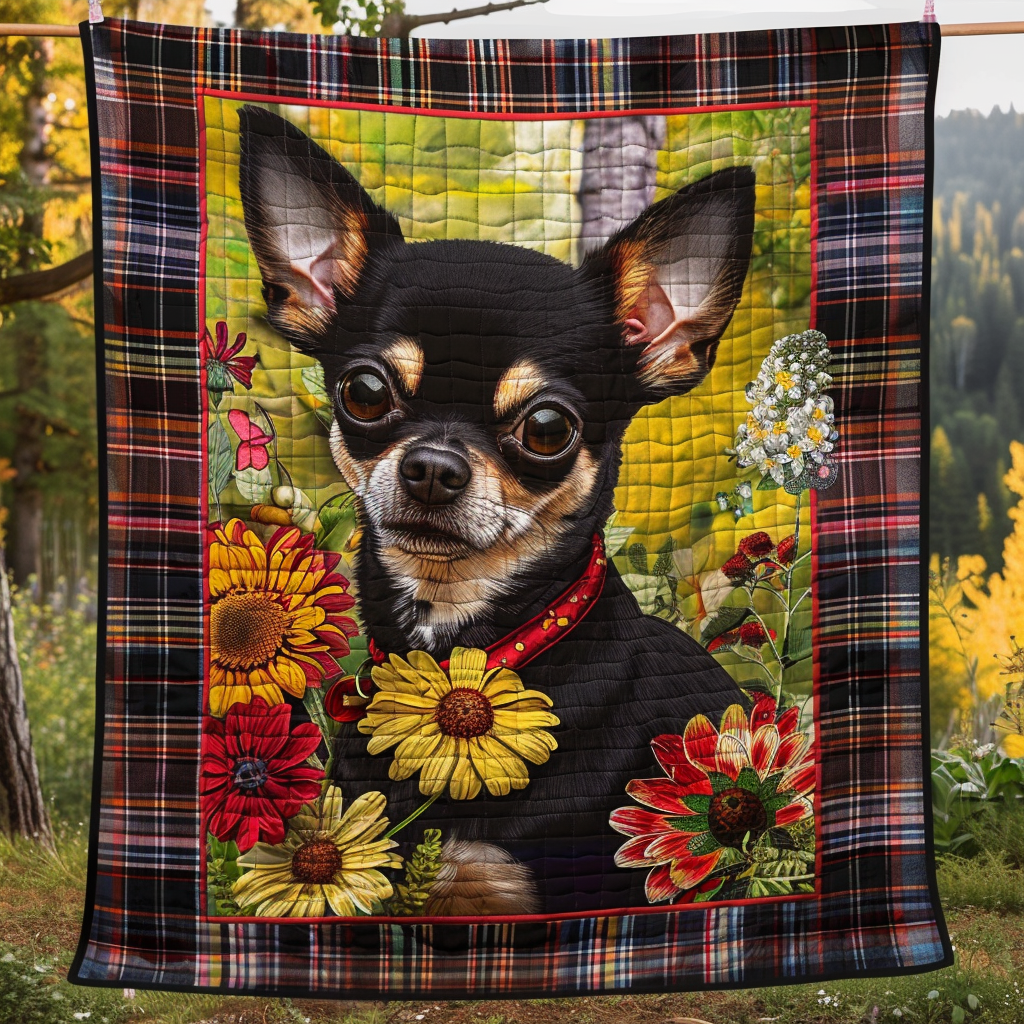 Chihuahua Garden Quilted Blanket NCU0TH383