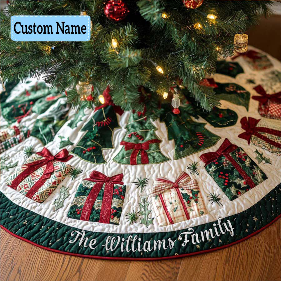 Christmas Gifts Personalized Custom Quilted Christmas Tree Skirt