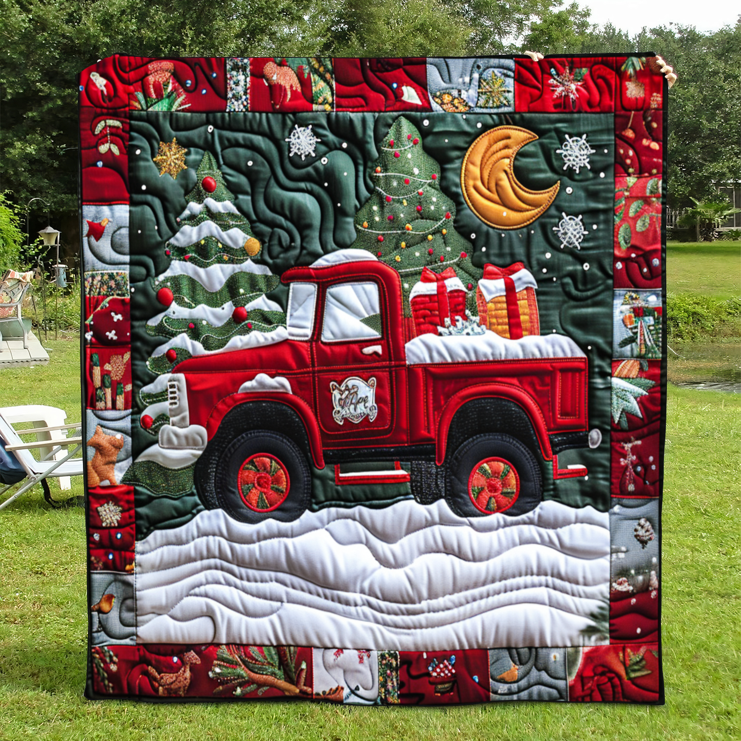 Christmas Truck Quilted Blanket NCU0NT081