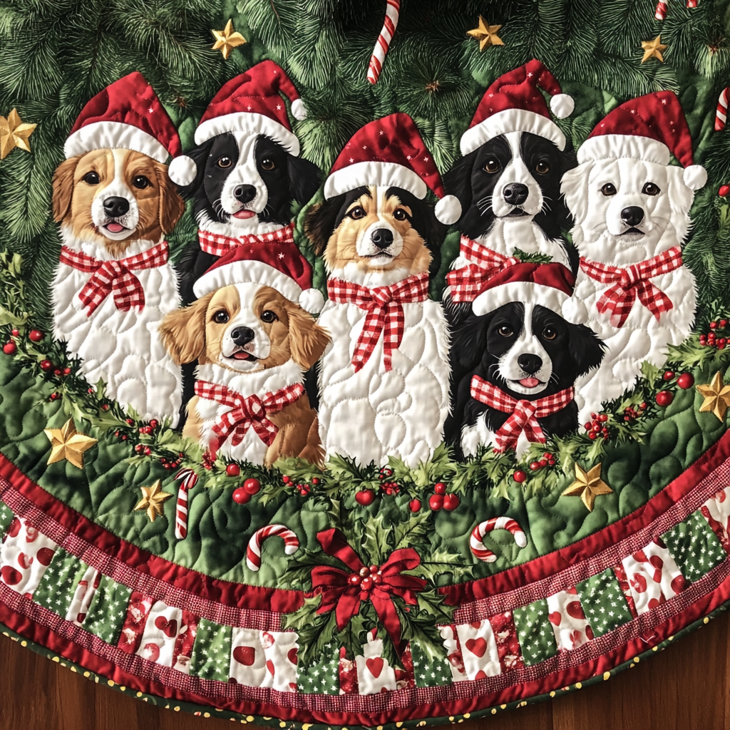 Christmas Australian Shepard Christmas Quilted Tree Skirt NCU0DK1759