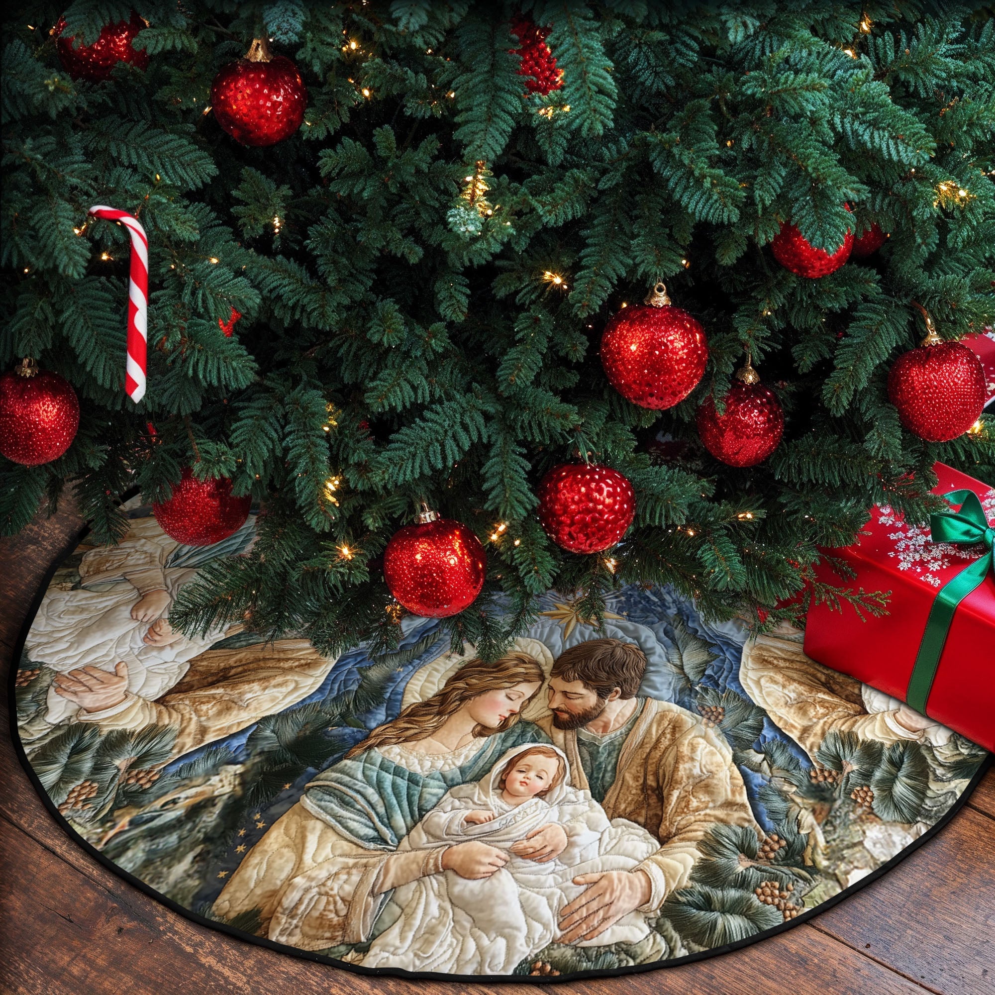 Christmas Blessing Quilted Christmas Tree Skirt NCU0PT1223