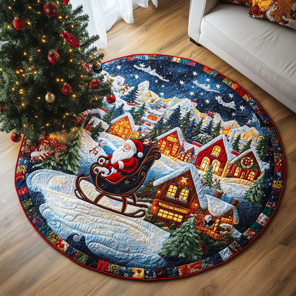 Christmas Eve Magic Quilted Round Mat NCU0PD846