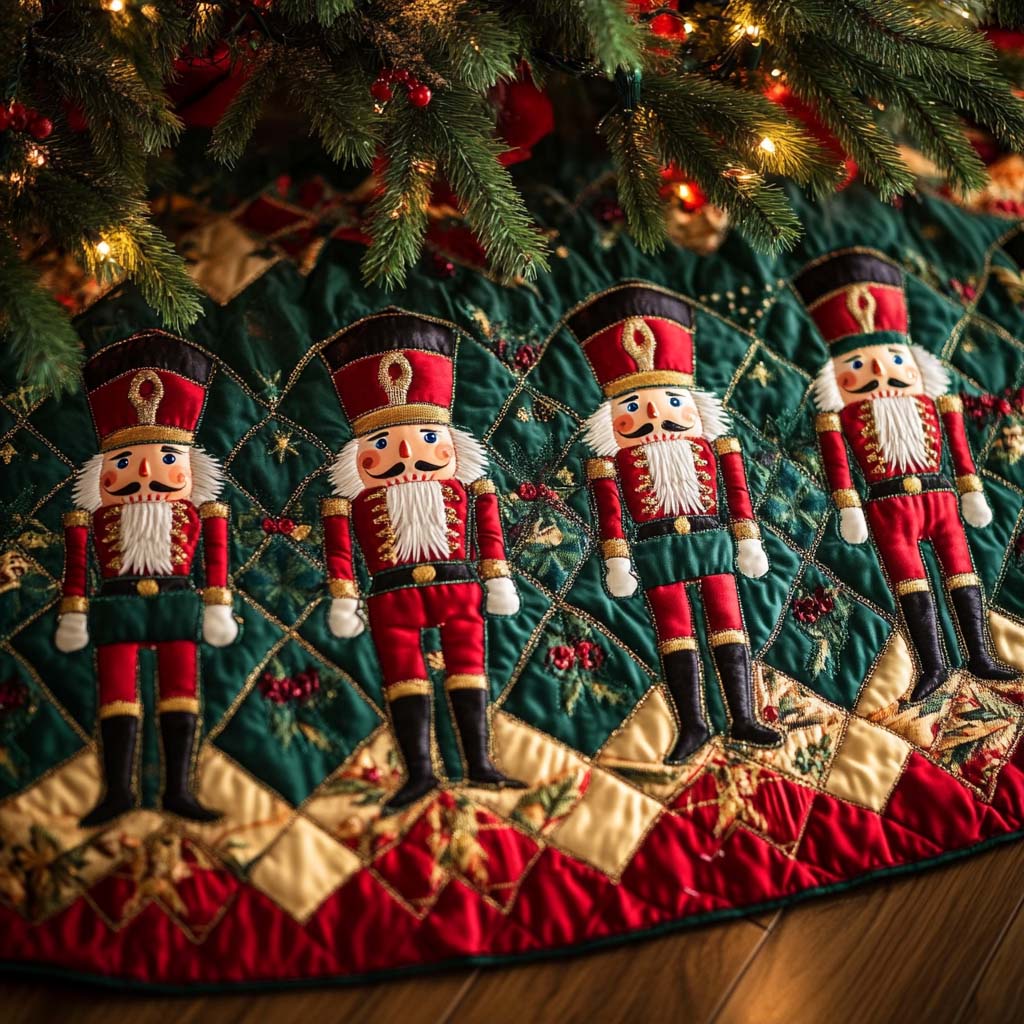 Classic Nutcrackers Christmas Quilted Tree Skirt NCU0NT1357