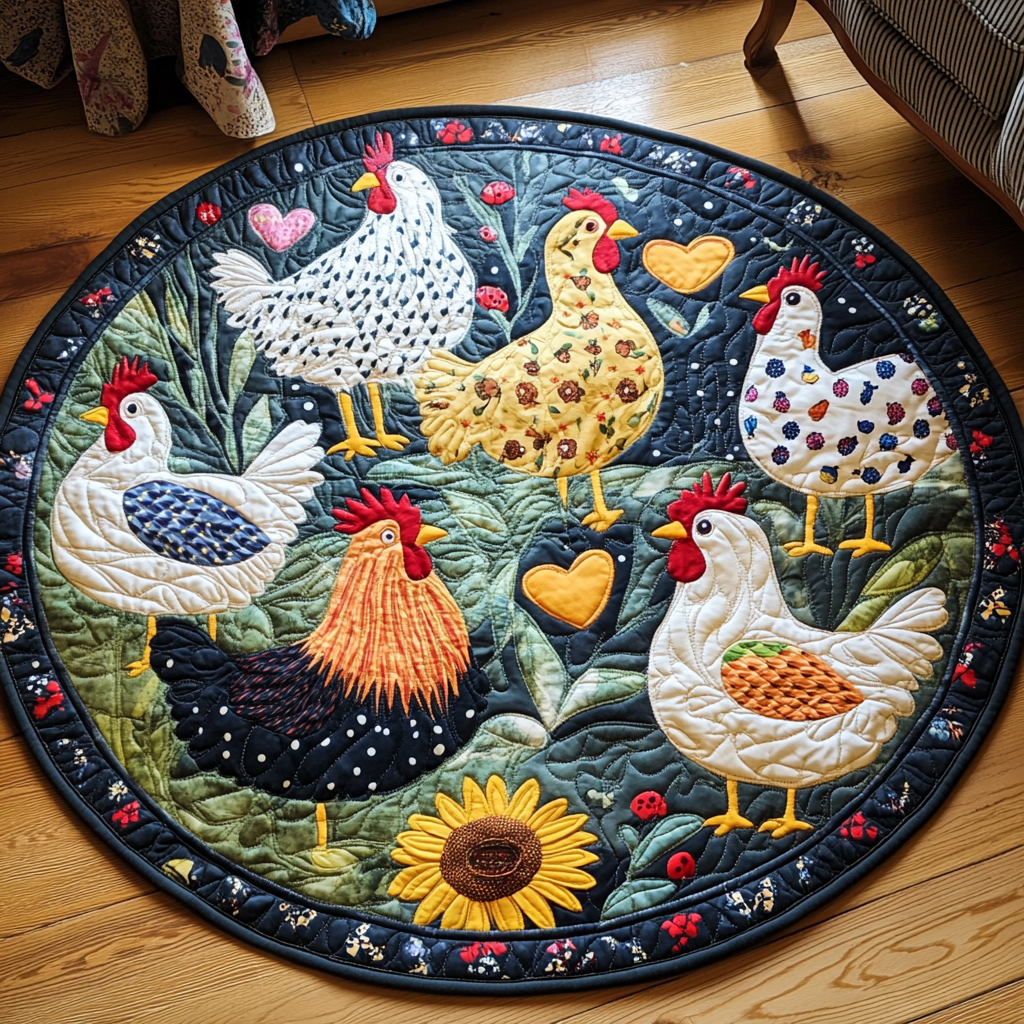 Cluck Comfort Quilted Round Mat NCU0TL1415