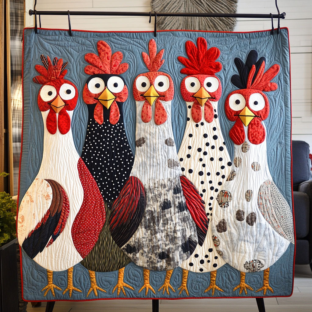 Cluckin' Color Parade Quilted Blanket NCU0DK420