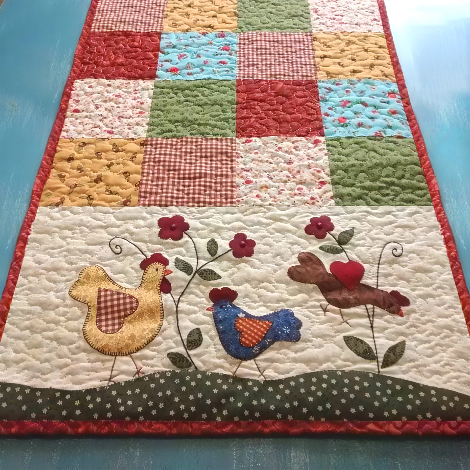 Chicken Quilted Table Runner NCU0VT01