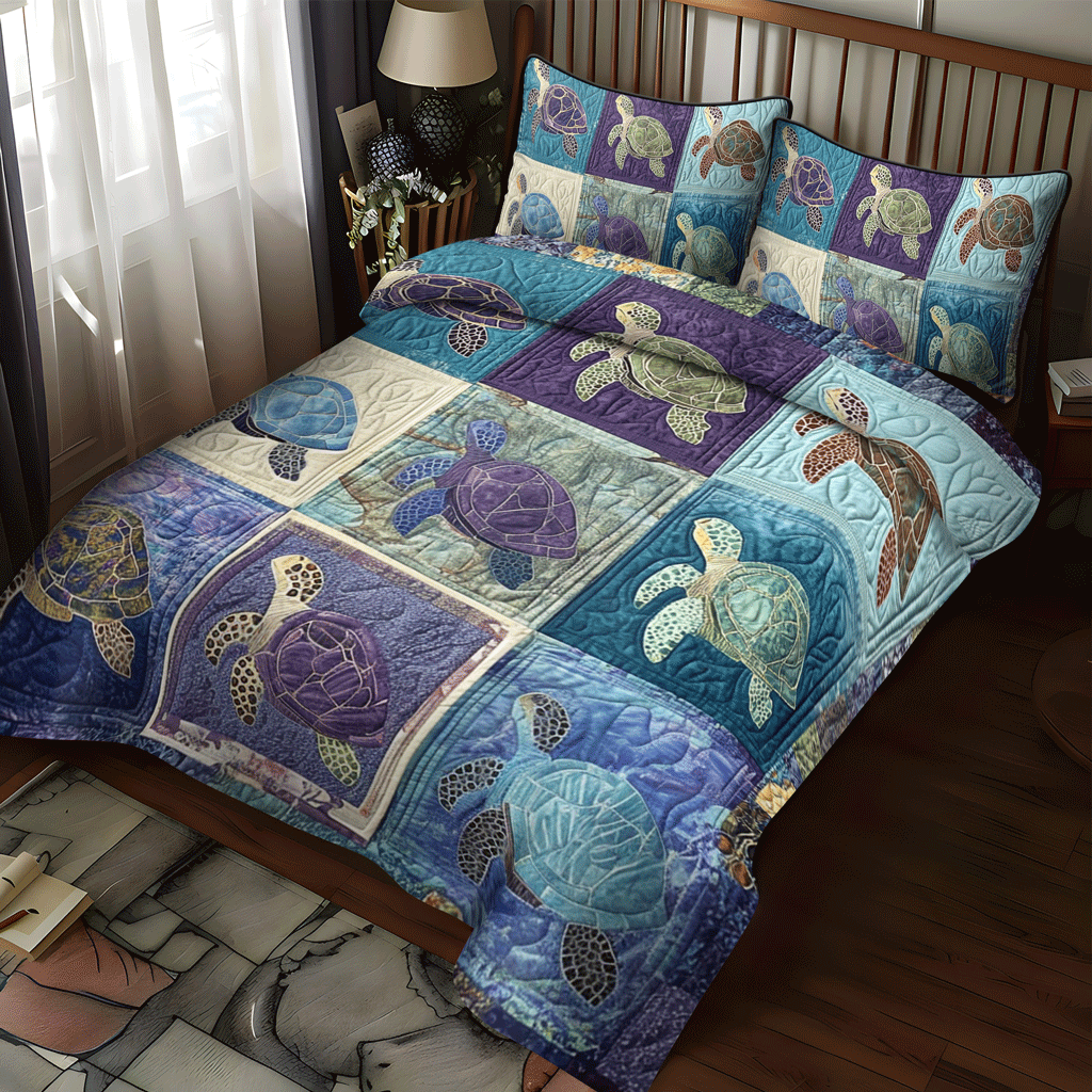 Coastal Bliss 3-Piece Quilted Bedding Set NCU0TL1478