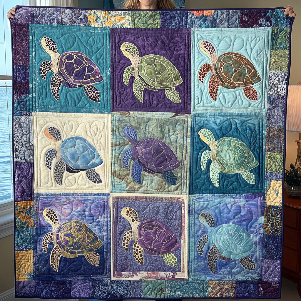 Sea Turtle Quilted Blanket NCU0VT51