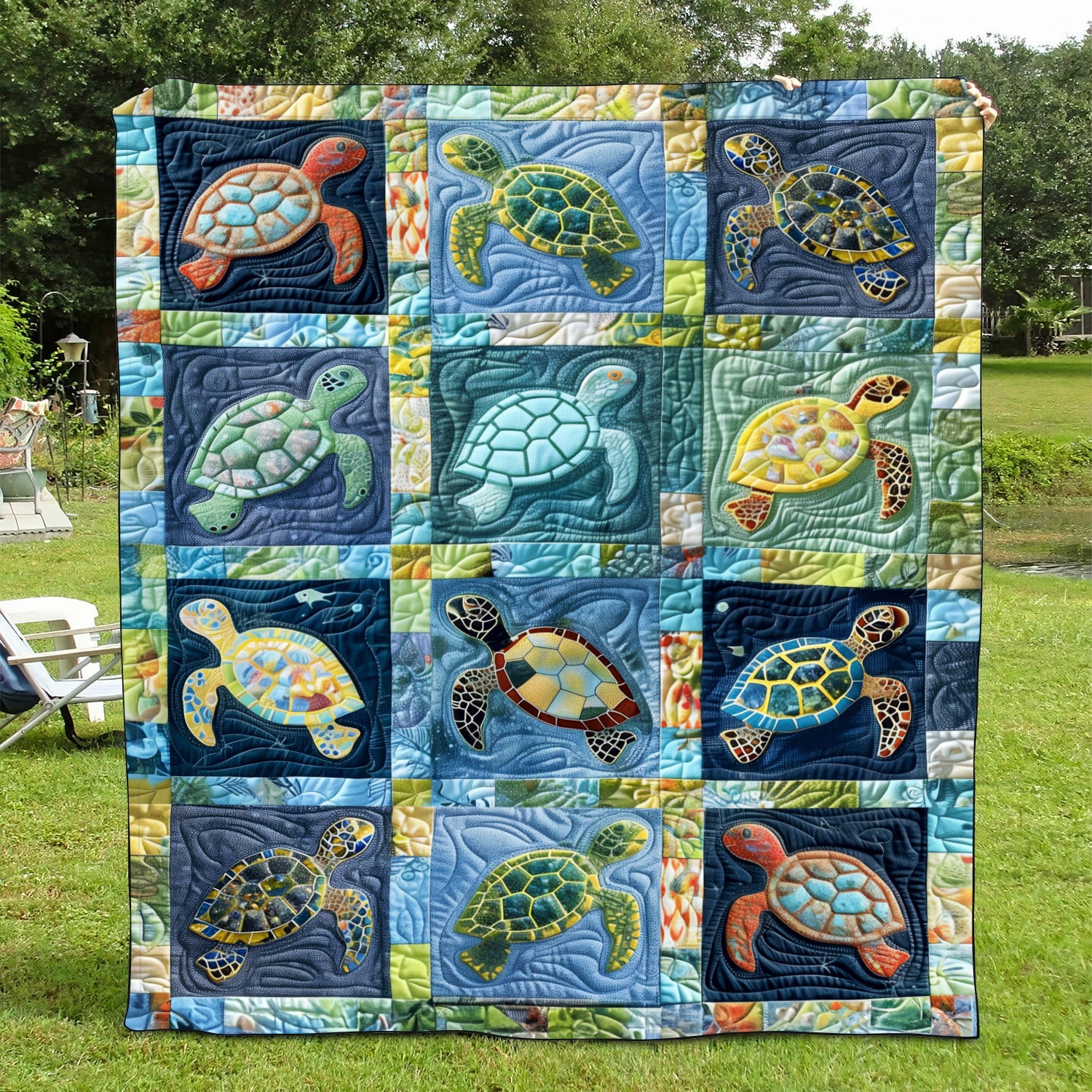 Sea Turtle Quilted Blanket NCU0VT52