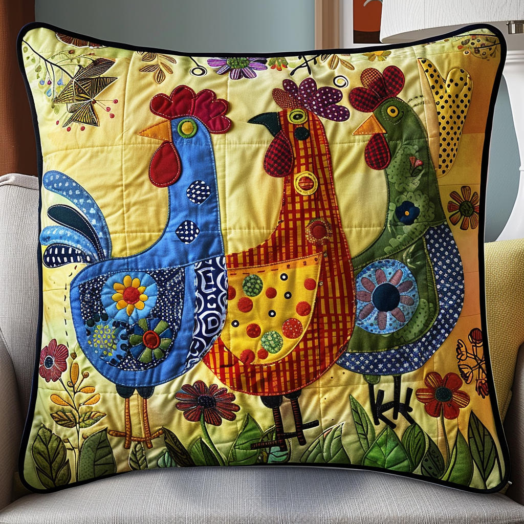 Cock-a-doodle-Dreams Quilted Pillow Case NCU0TL561