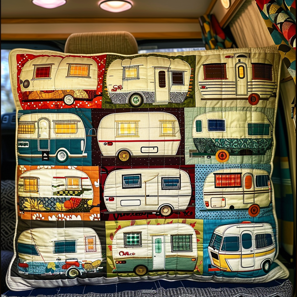 Colorful Caravans Quilted Pillow Case NCU0TH029