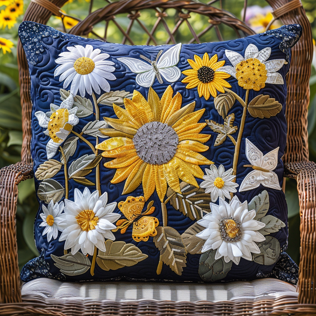 Colorful Sunflowers Quilted Pillow Case NCU0VL247